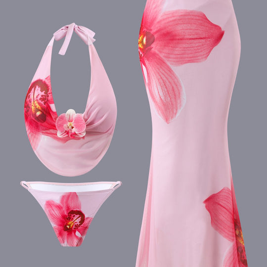 Damen Bikini-Set mit floralem Design und elegantem Wickeloberteil R&B