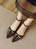 Damen elegante Riemchen Slingback Sandalen mit filigranem Design R&B