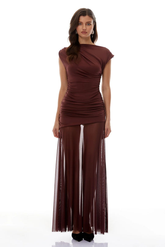Damen Elegantes Wickelkleid mit Rüschendetails R&B