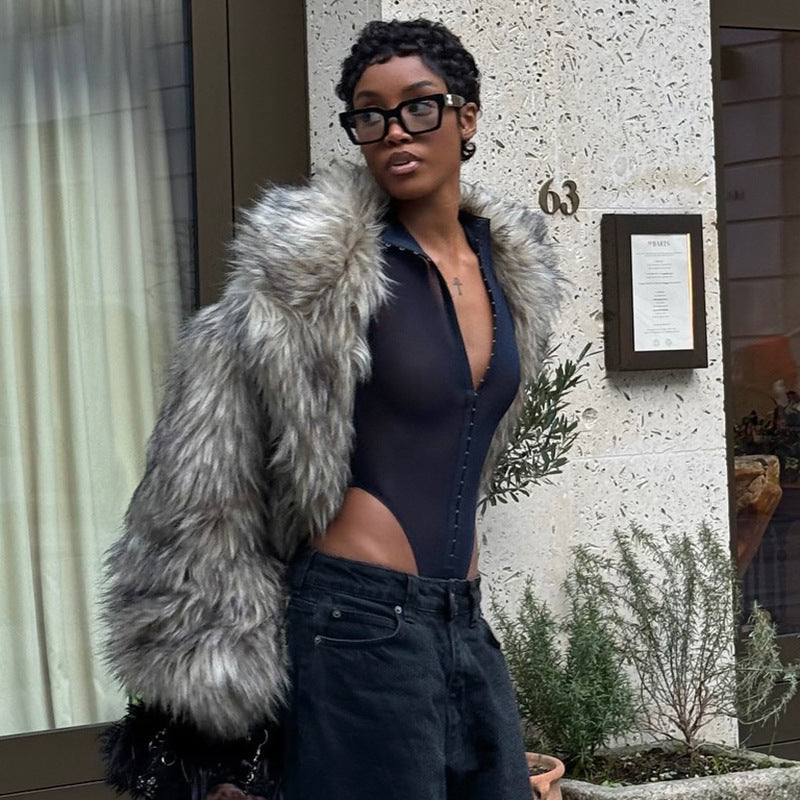 Damen Translucenter Body mit Reißverschluss und figurbetonendem Design R&B