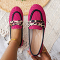 Damen Komfortable Loafers mit R&Brnem Leopardenband R&B