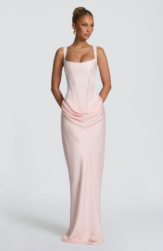 Damen Elegantes Maxikleid mit figurbetonendem Schnitt und raffiniertem Faltenwurf R&B