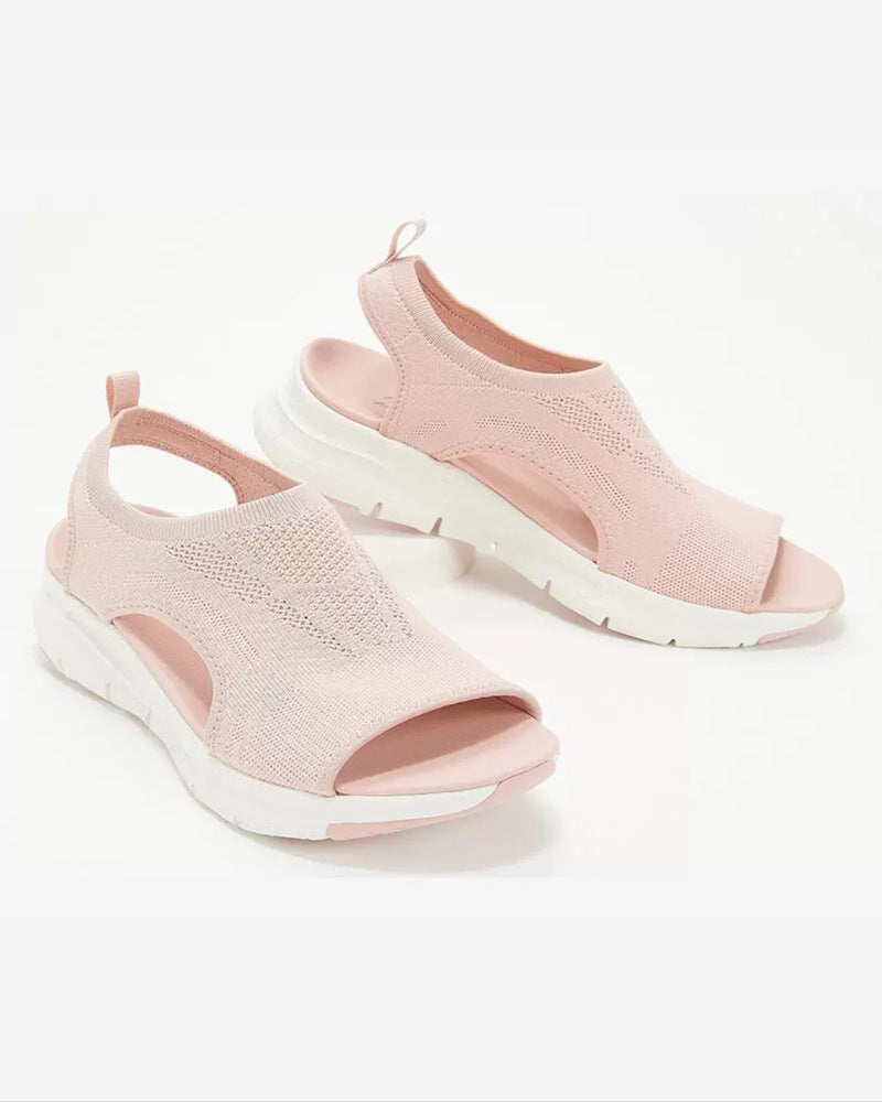 Damen Komfortable Sandaletten mit atmungsaktiver Strickoberfläche und ergonomischem Fußbett R&B