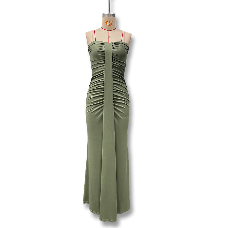 Damen Figurbetontes Maxikleid mit Raffungen und zartem Schnitt R&B