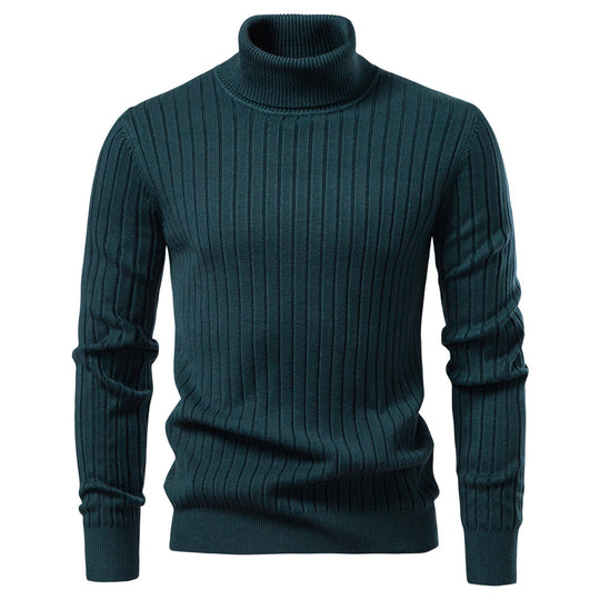 Herren Rollkragenpullover mit feinem Rippstrukturdesign R&B