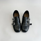 Damen modische Mokassins mit doppeltem Schnallenverschluss und stilvollem perforiertem Design R&B