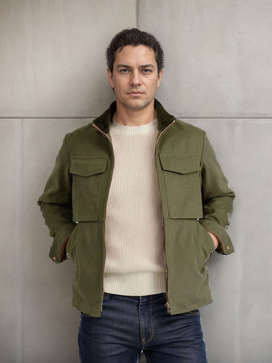 Herren Utility-Jacke mit praktischen Taschen und modernem Design R&B