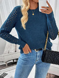 Damen Strickpullover mit netzartigem Ärmeldesign R&B