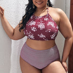 Damen Hochgeschnittener Bikini mit modischem Cropped-Oberteil R&B