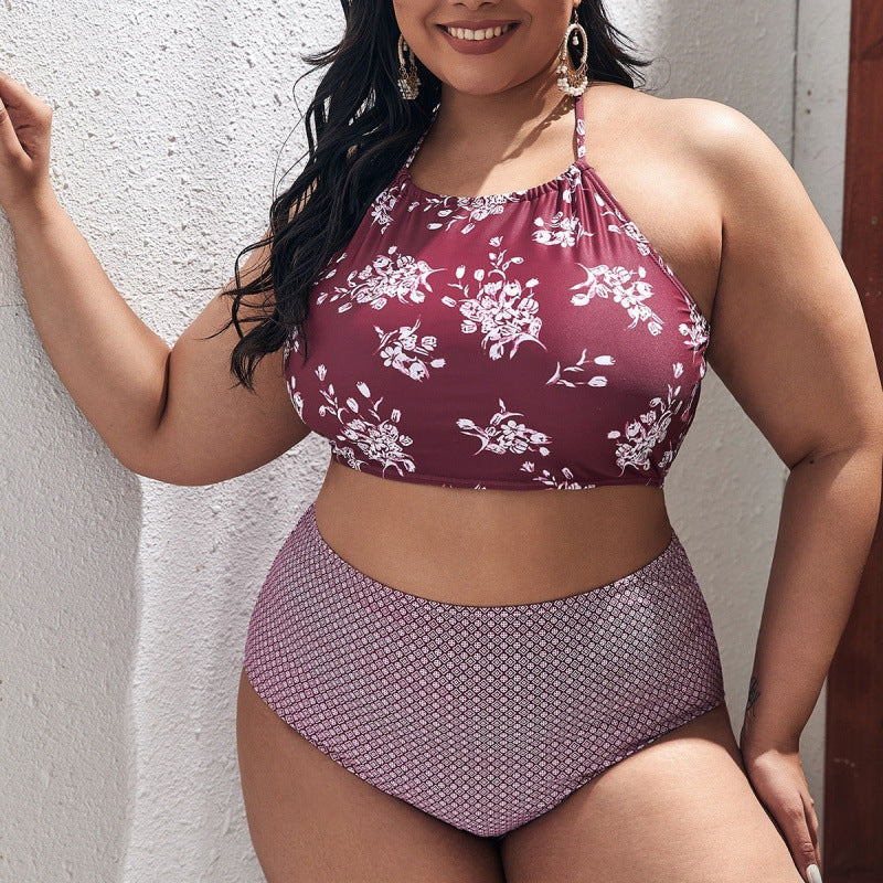 Damen Hochgeschnittener Bikini mit modischem Cropped-Oberteil R&B