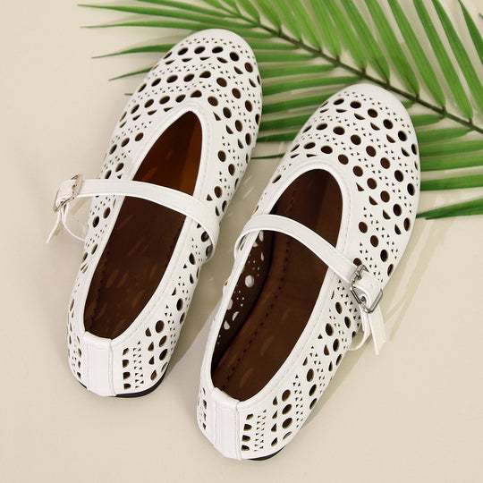 Damen komfortable Halbschuhe mit atmungsaktivem Design und verstellbarem Riemchen R&B