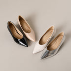 Damen elegante spitze Pumps mit metallic Oberfläche