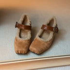 Damen Elegante Hausschuhe mit weichem Fleecefutter und modischem Schnallenverschluss R&B