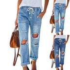 Damen Relaxed Fit Jeans mit modernen Rissen