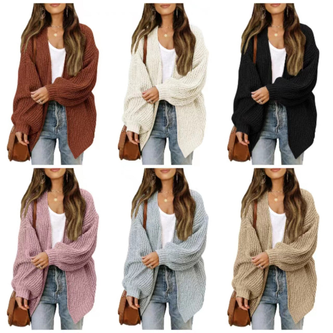 Damen Oversized Strickjacke mit tiefem Schnitt R&B