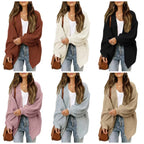 Damen Oversized Strickjacke mit tiefem Schnitt R&B
