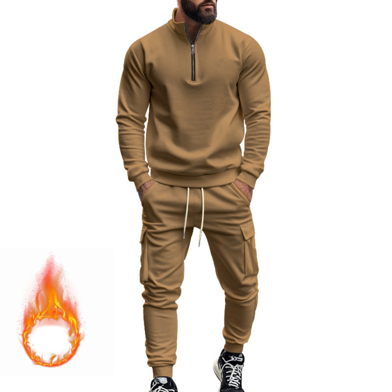 Herren sportlicher Sweatanzug mit höherem Kragen und praktischen Taschen R&B