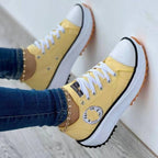 Damen Sportliche Canvas Sneakers im urbanen Design mit Gummisohle R&B