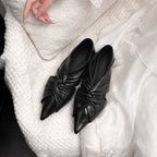 Damen elegante Spitzenslipper mit raffinierten Knoten-Details