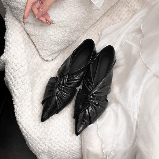 Damen elegante Spitzenslipper mit raffinierten Knoten-Details R&B