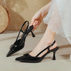 Damen Slingback-Pumps mit eleganter Schnallenapplikation
