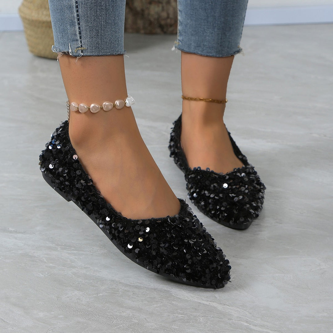Damen Glitzernde Ballerinas mit luxuriösen Pailletten R&B