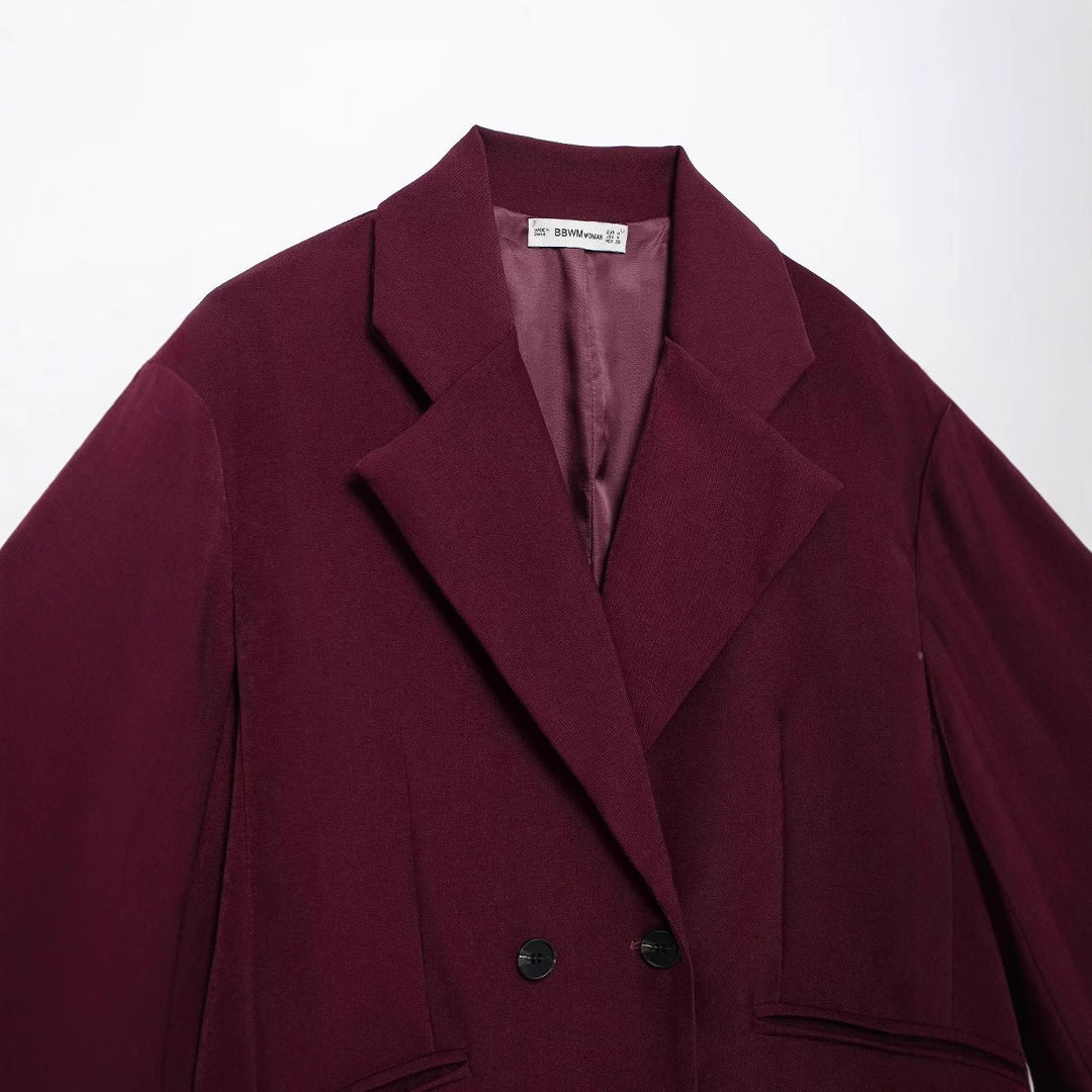 Damen elegante Doppelreiher Blazerjacke R&B