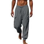 Herren lässige Cargo-Hose mit verstellbarem Bund und praktischen Seitentaschen R&B