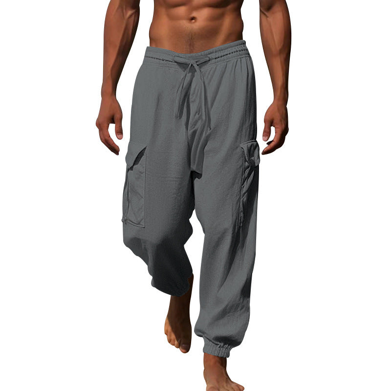 Herren lässige Cargo-Hose mit verstellbarem Bund und praktischen Seitentaschen R&B