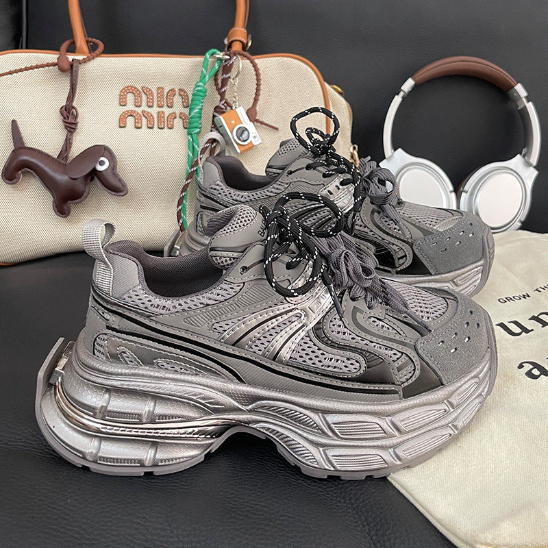Damen Modische Chunky Sneakers mit dämpfender Sohle und atmungsaktivem Obermaterial R&B