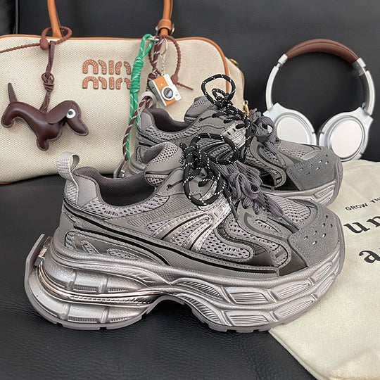Damen Modische Chunky Sneakers mit dämpfender Sohle und atmungsaktivem Obermaterial R&B