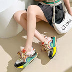 Damen Sportliche Sneakers mit modischem Ketten- und Perlenschmuck R&B