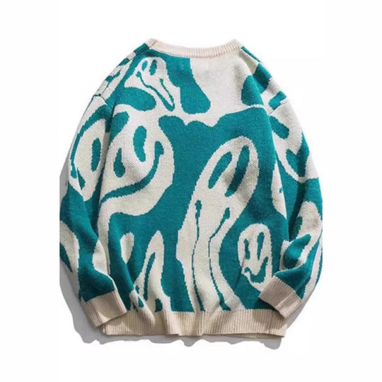 Damen Lässiger Pullover mit modernem Print und lockerer Passform R&B