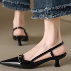 Damen Slingback Pumps mit elegantem Spitzen-Design R&B