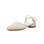 Damen Slingback-Pantoletten mit geflochtenem Obermaterial
