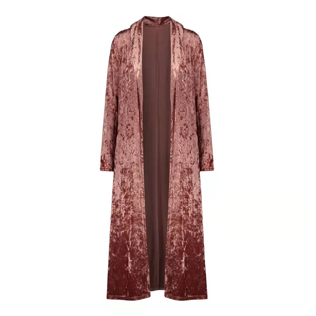Damen Langer Veloursmantel R&B