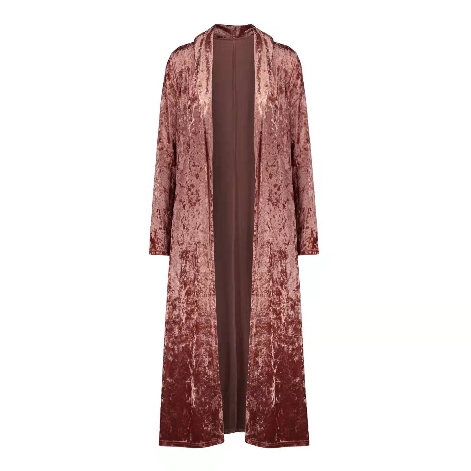Damen Langer Veloursmantel R&B