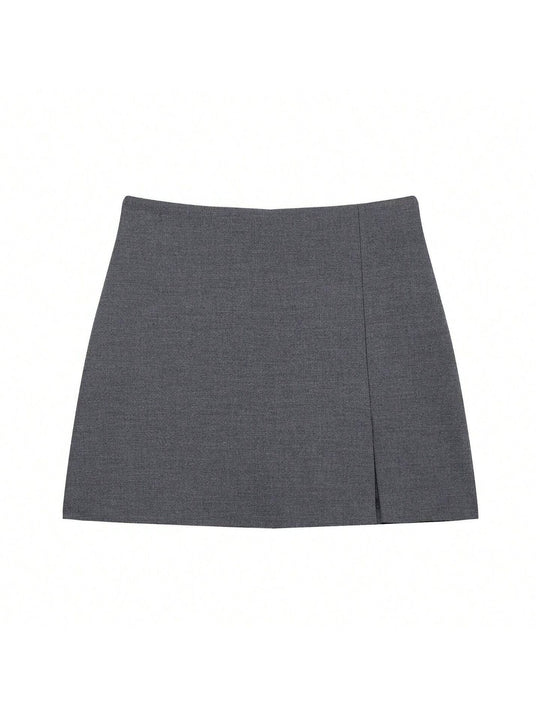 Damen modischer Minirock mit eleganter Knopfleiste R&B