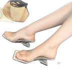 Damen transparente Mules mit elegantem Akzent R&B