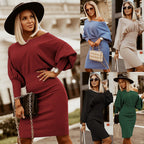 Damen Off-Shoulder Strickkleid R&B
