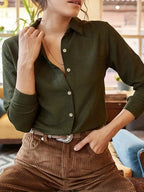 Damen elegante Baumwollbluse R&B