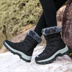 Damen Winterstiefel mit kuscheligem Kunstfellkragen und rutschfester Sohle R&B