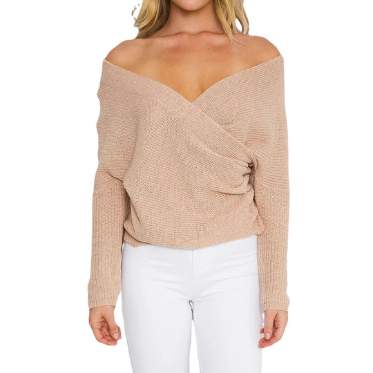 Damen Wickelpullover mit traumhaftem V-Ausschnitt und lässiger Passform R&B