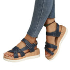 Damen Komfort-Sandalen mit modischen Riemendesign und dämpfendem Plateau R&B