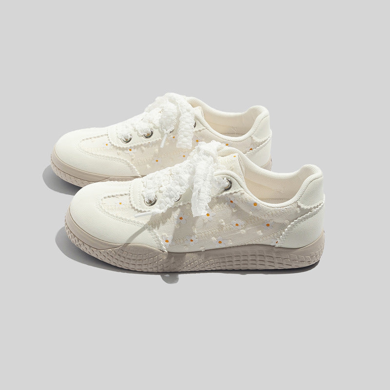 Damen Sneakers mit verspieltem Blumenmuster und rutschfester Sohle