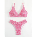 Damen Triangel-Bikini-Set mit gerafftem Detail R&B