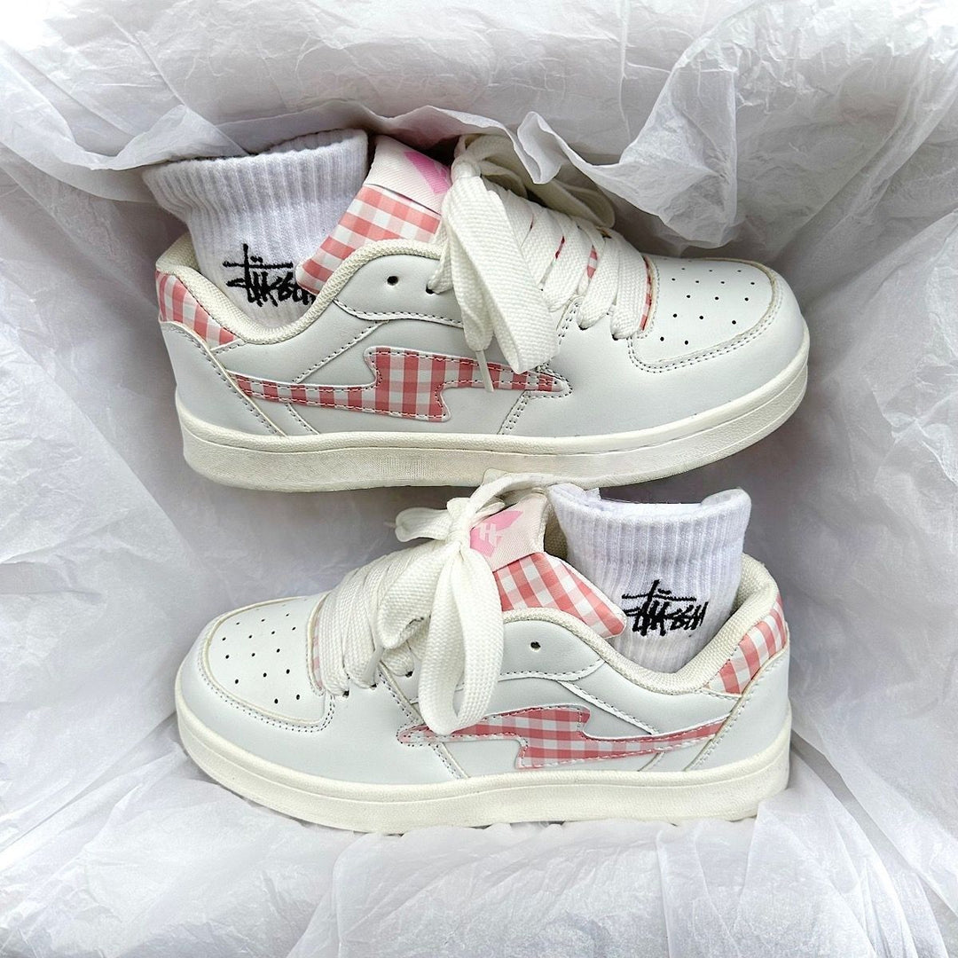 Damen Sneakers mit karierter Applikation und bequemer Dämpfung R&B