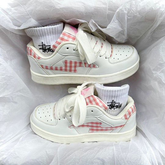 Damen Sneakers mit karierter Applikation und bequemer Dämpfung R&B