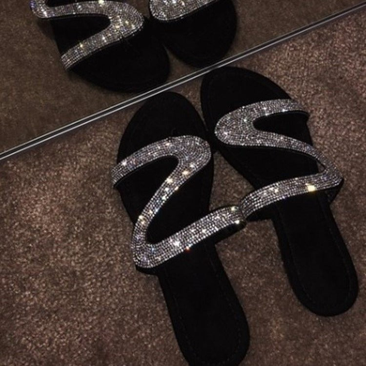 Damen Glitzernde Riemchensandalen mit komfortablem Fußbett und rutschfester Sohle R&B