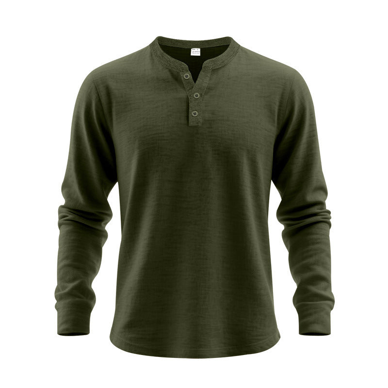 Herren Langarmshirt mit Knopfleiste R&B
